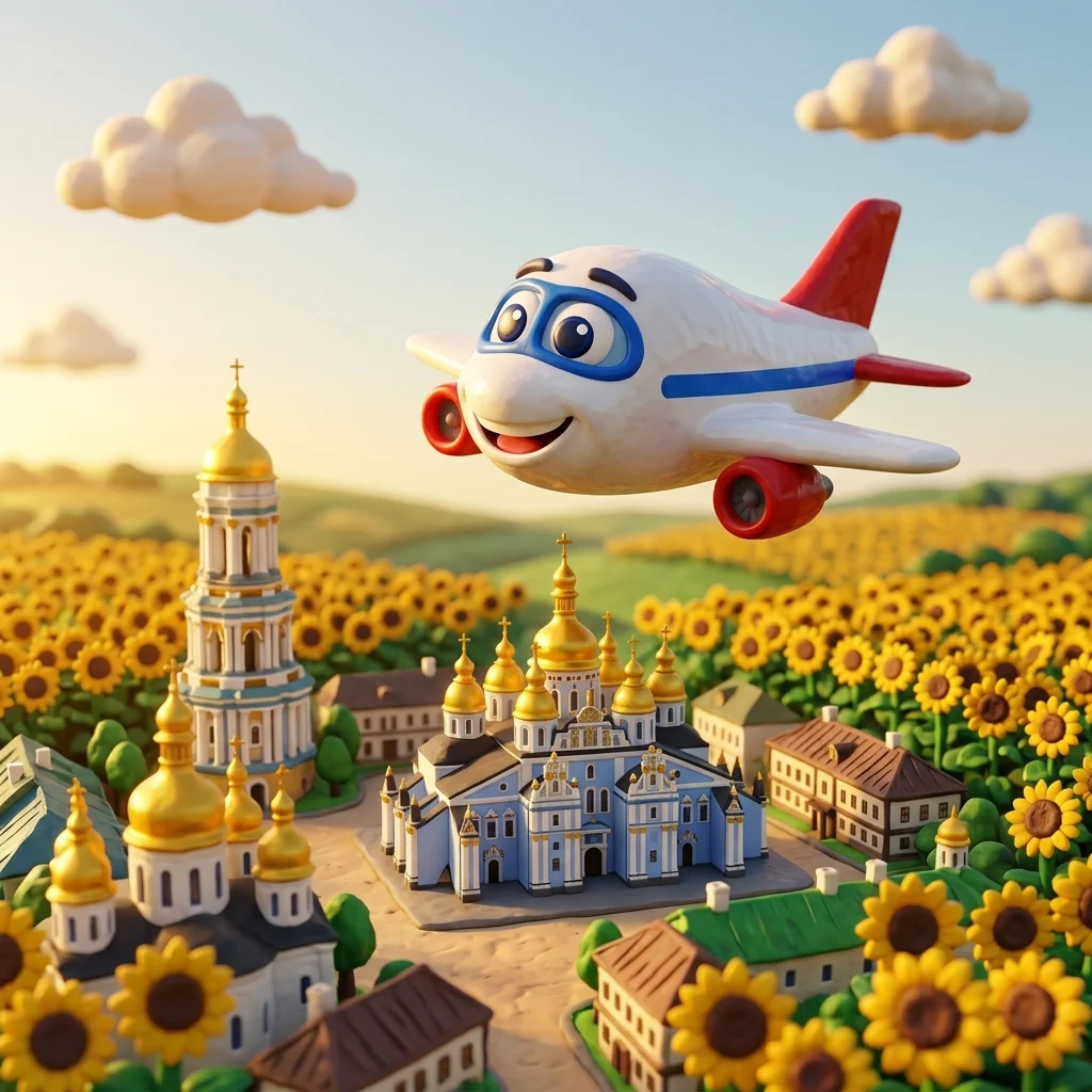 Jumbo near Kyiv churches