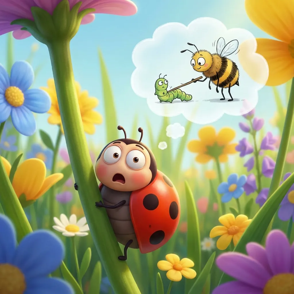 Ladybird gasping in shock